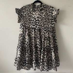 Petal Roz Leopard Babydoll Dress